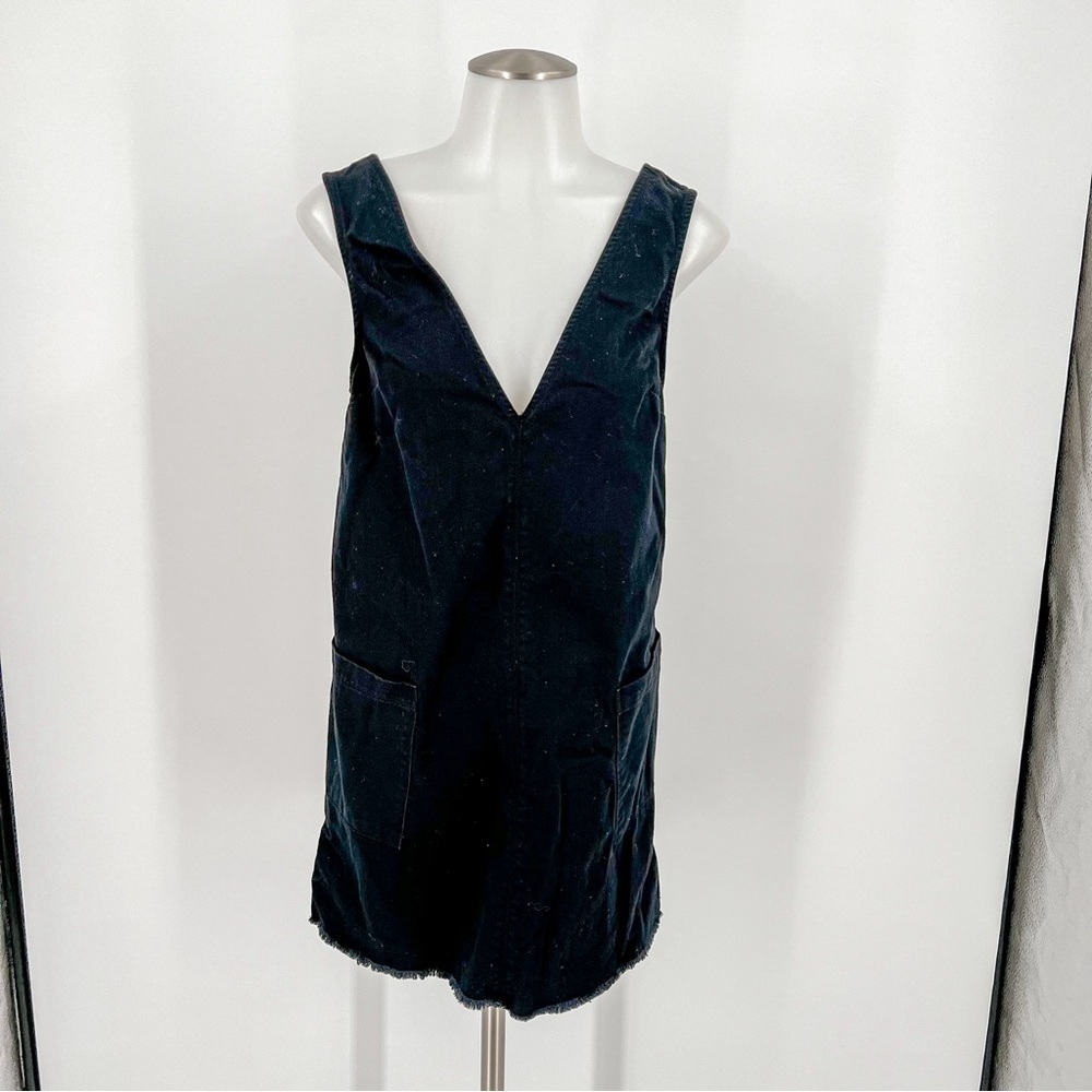 Free People Black V-Neck Jean Dress
